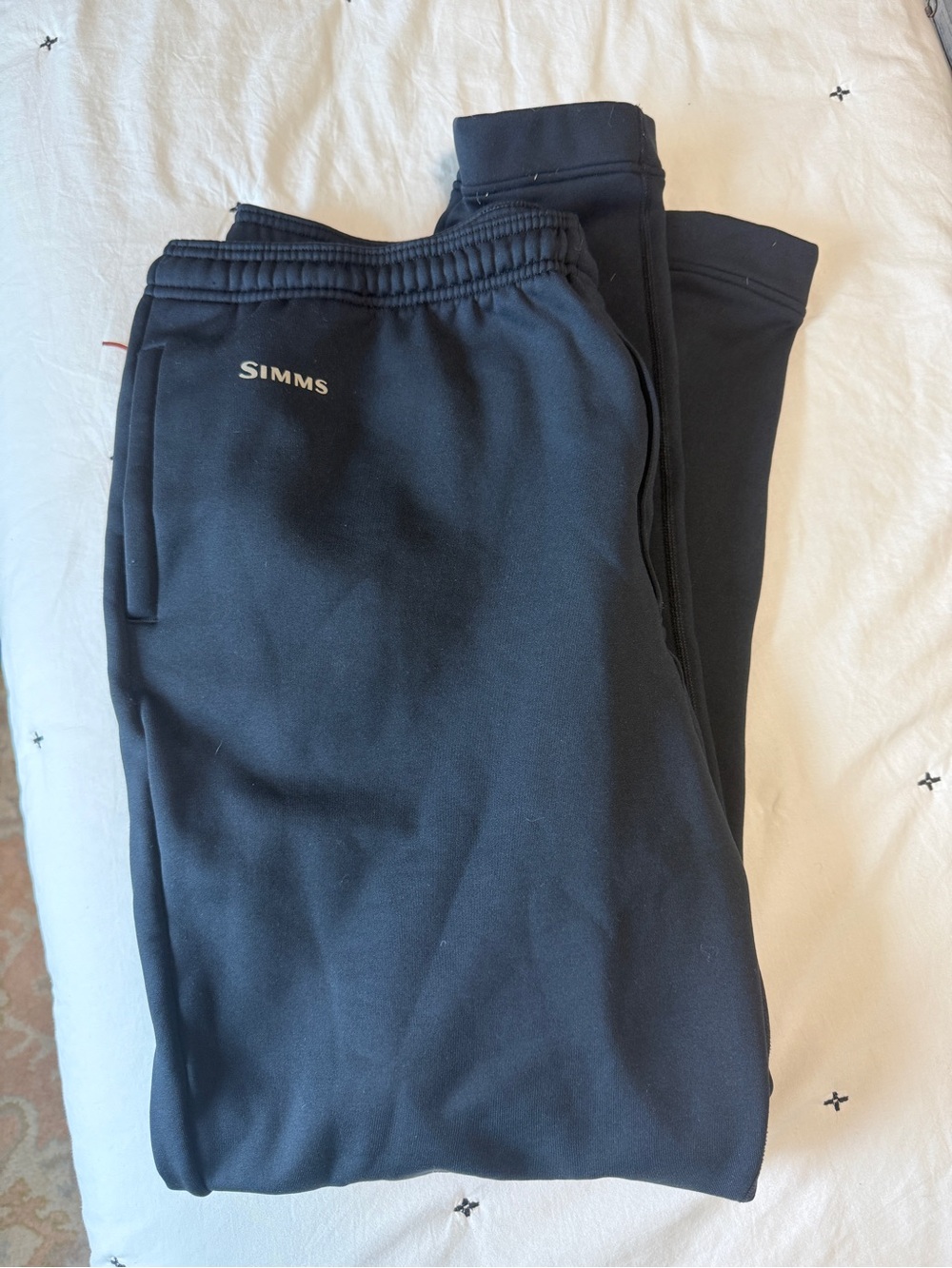 Simms Black Thick Fleece Pqnts